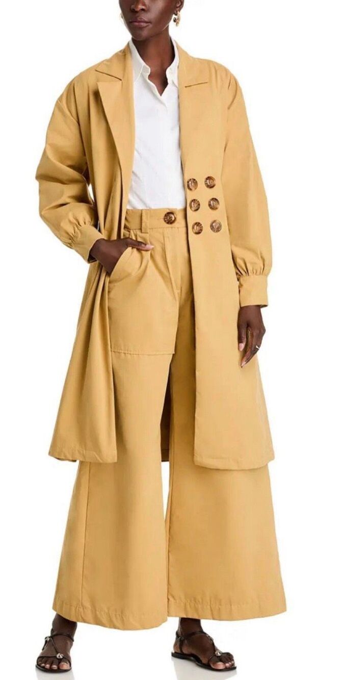 The Lulo Project Guatape Trench Coat Camel Tan Chic Fall Contemporary Size M NWT - Picture 3 of 14